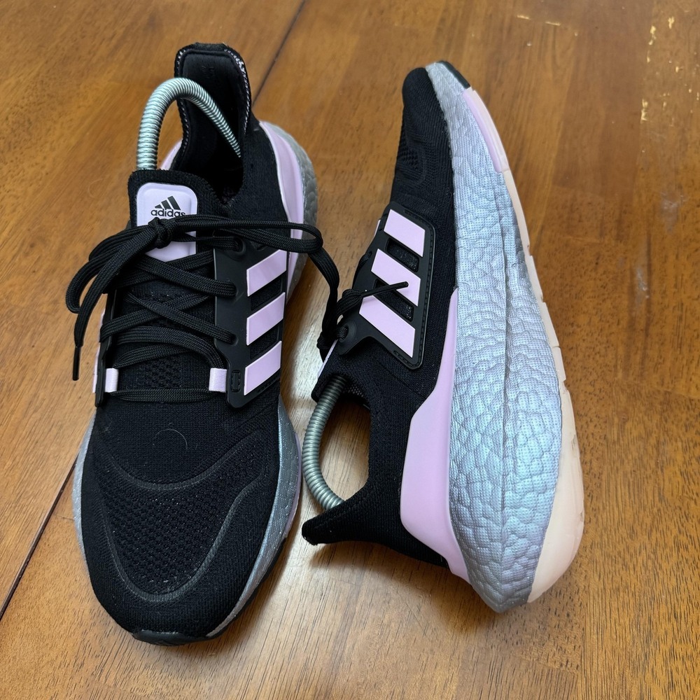 Adidas Running Shoes Womens Size 8.5 Black Pink HP2480 Mesh Comfort Sneakers
